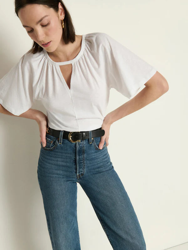 TRACY KEYHOLE TOP (WHITE) - NATION