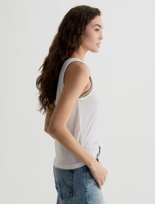 ALINA DOUBLE LAYER TANK (POWDER/KHAKI) - A.G. DENIM