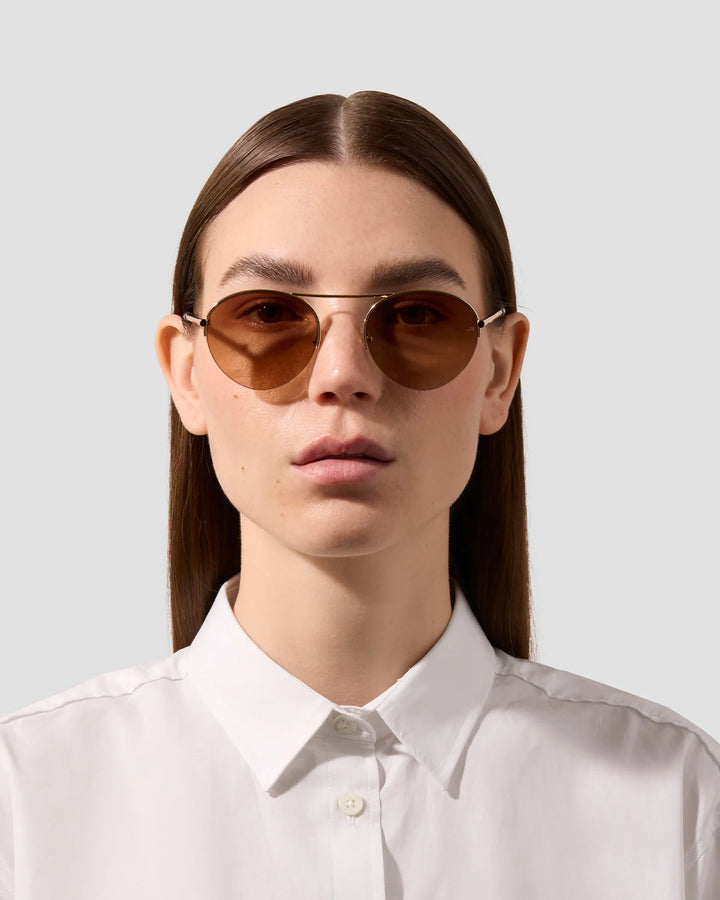 THE ROUND SUNGLASSES (GOLD/CLEAR) - JENNY BIRD
