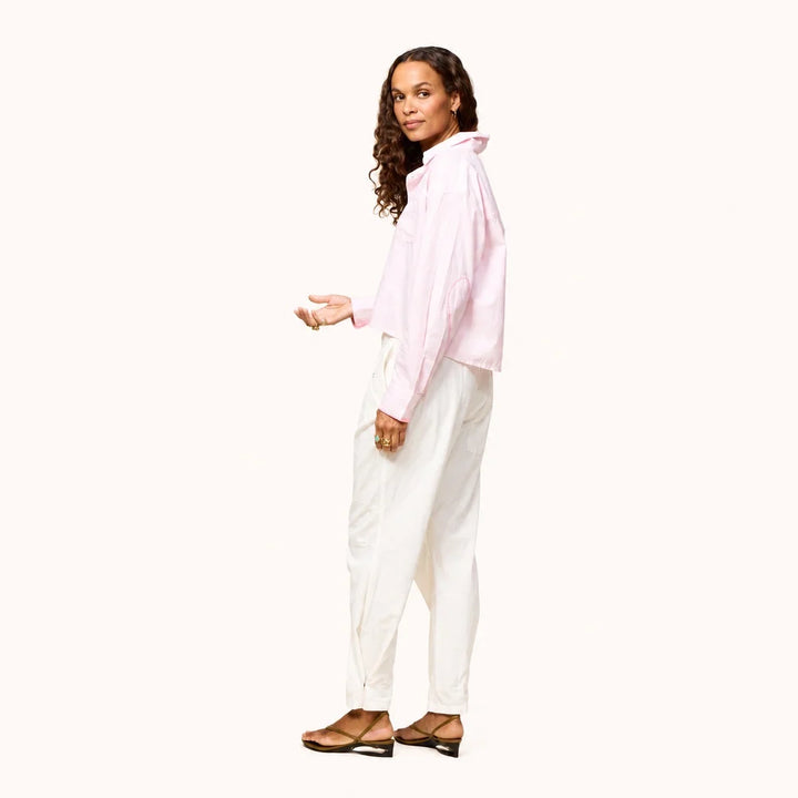 TIA LOVE STRIPE SHIRT (HARDLY PINK-WHITE) - KERRI ROSENTHAL