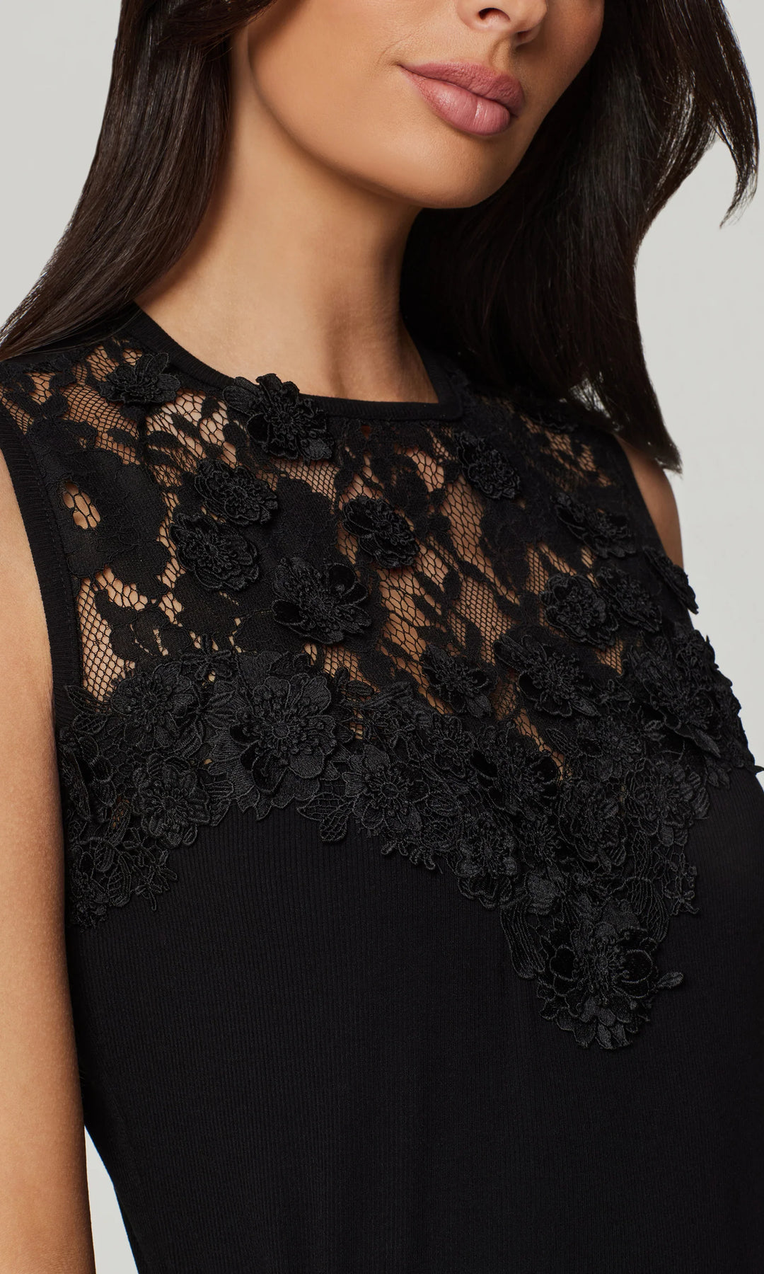 TRINA 3D LACE COMBO TOP (BLACK) - GENERATION LOVE