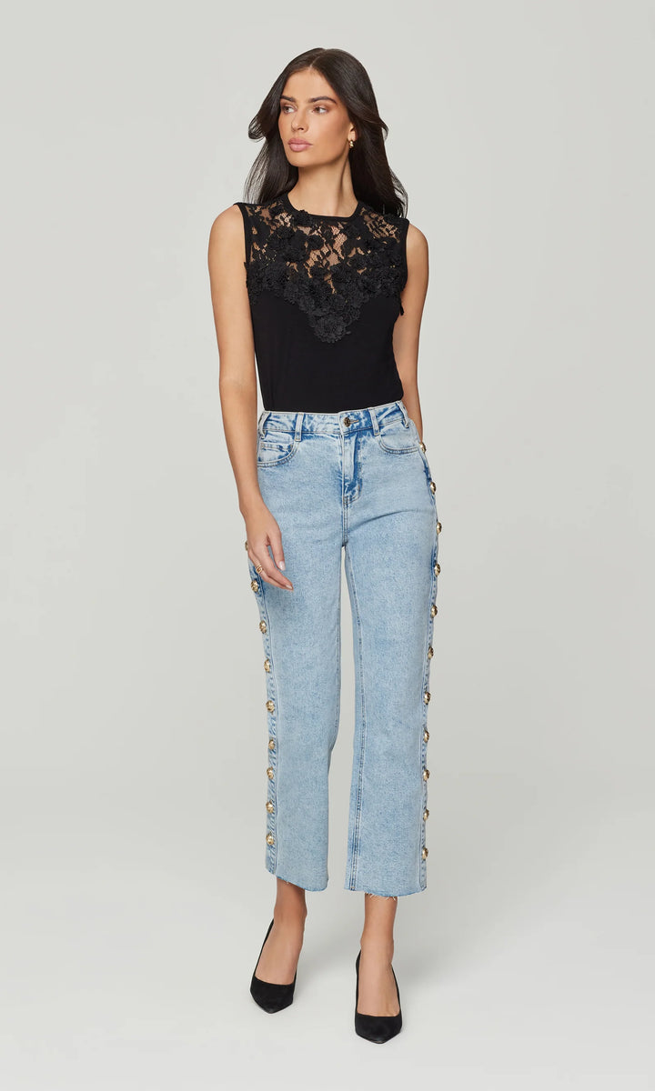 TRINA 3D LACE COMBO TOP (BLACK) - GENERATION LOVE