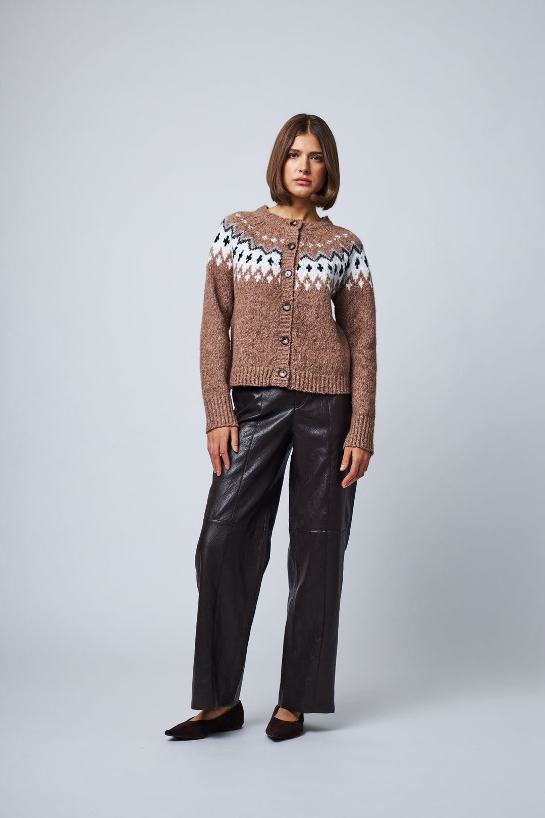 ULLA FAIRISLE CARDIGAN (SMOKEY FAIRISLE) - LINE