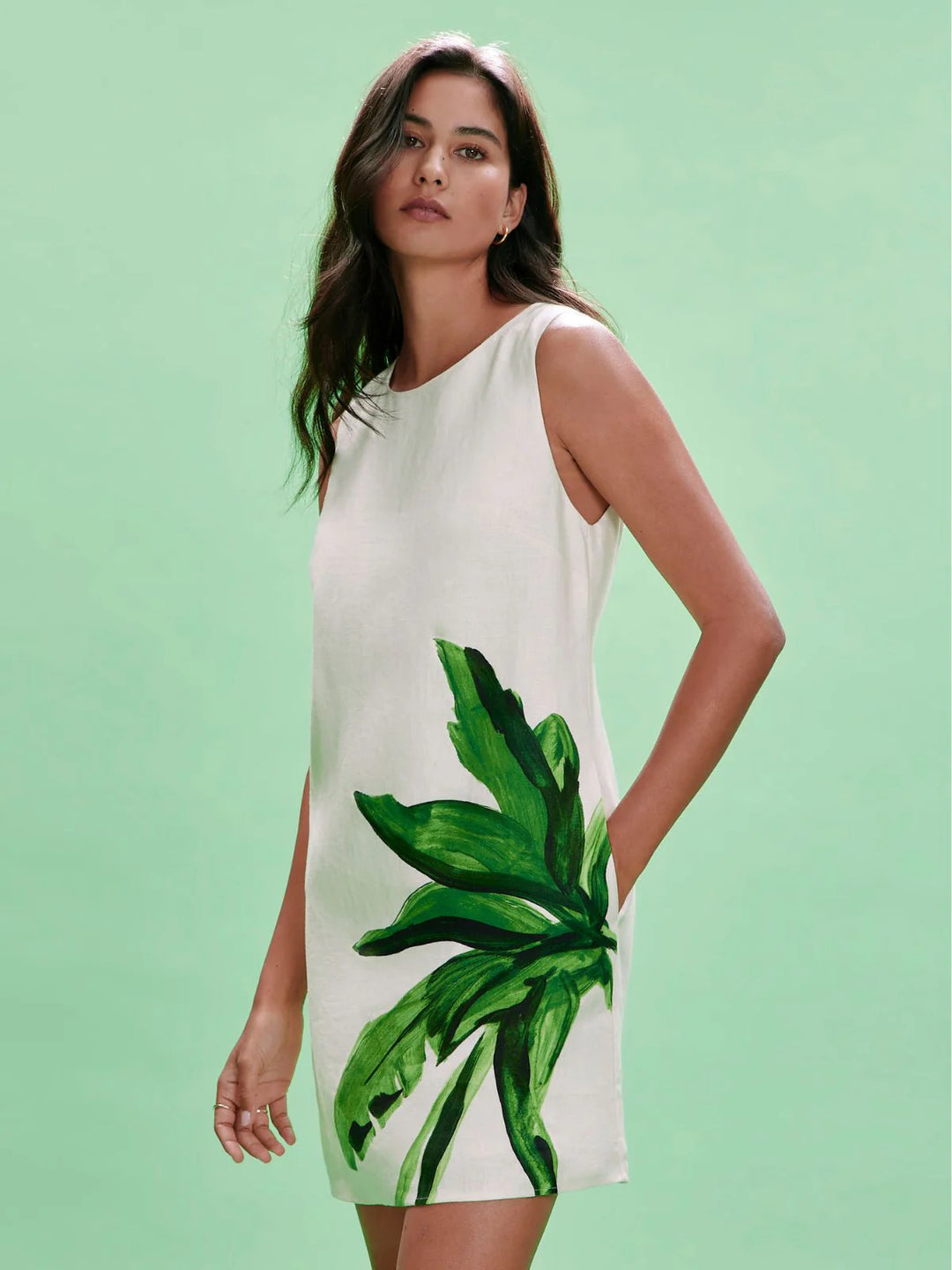 WAY TO BE LINEN SHIFT DRESS (PALMETTA) - SANCTUARY