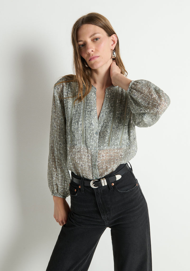 VELLA PINTUCKED TOP (GARDEN FLORAL) - NATION
