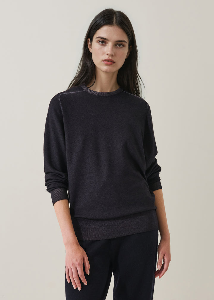VINTAGE EXTRA FINE MERINO BOYFRIEND CREW - PATRICK ASSARAF