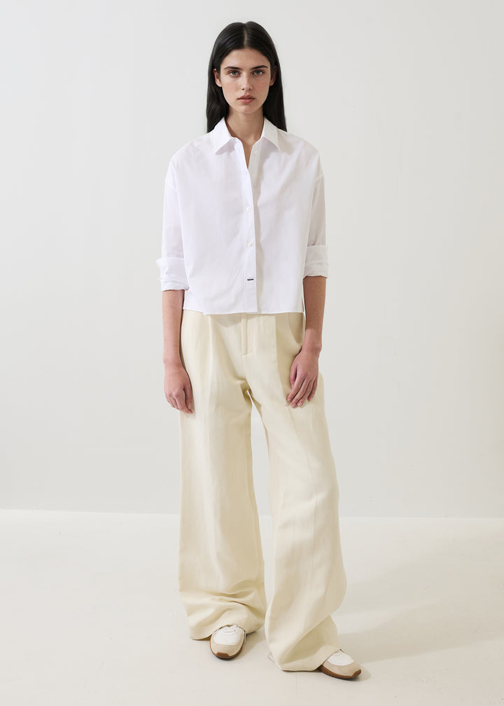 L/S COTTON BOXY SHIRT (WHITE) - PATRICK ASSARAF