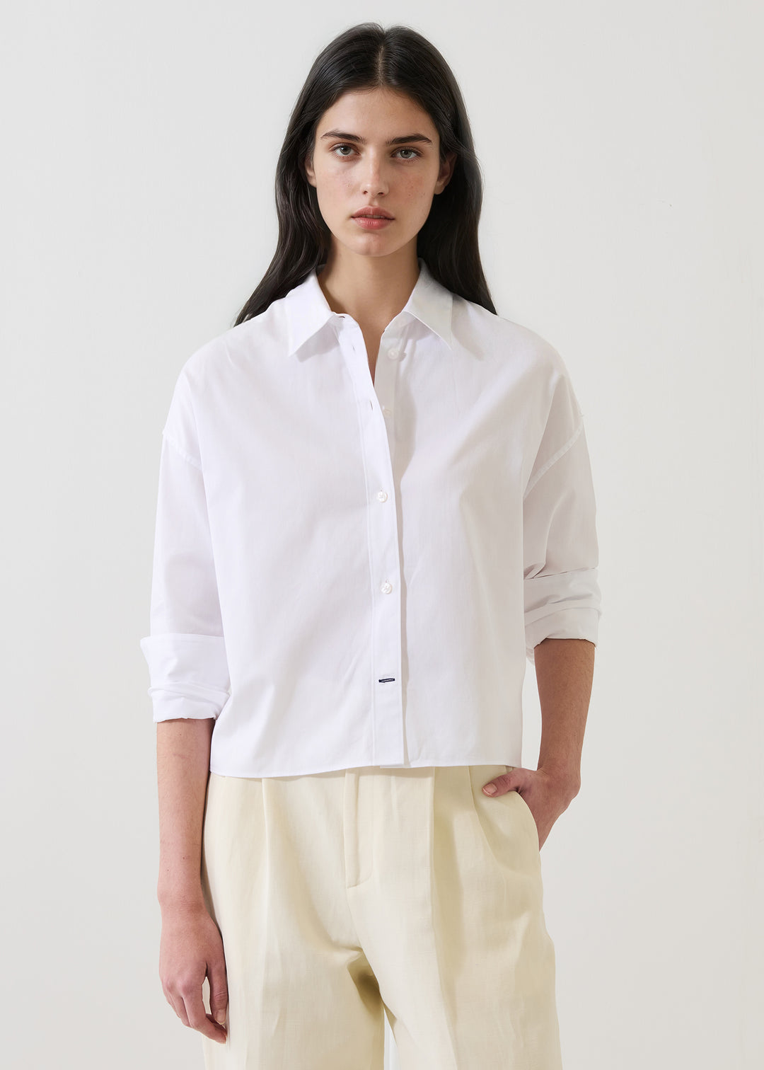 L/S COTTON BOXY SHIRT (WHITE) - PATRICK ASSARAF