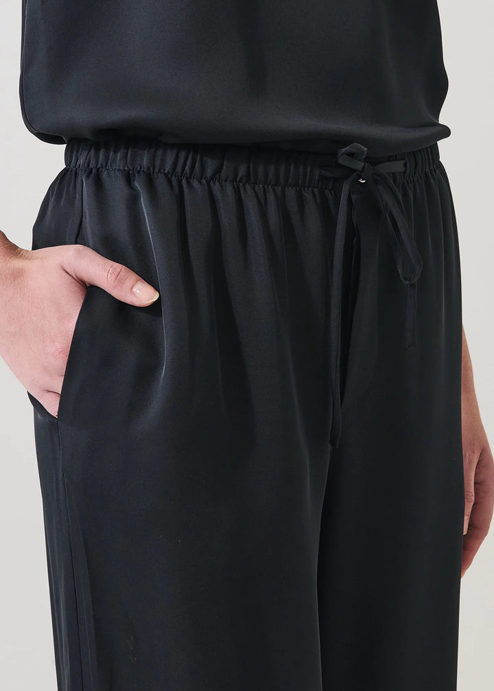 SILK DRAWSTRING PANT (BLACK) - PATRICK ASSARAF