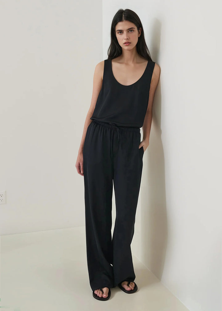 SILK DRAWSTRING PANT (BLACK) - PATRICK ASSARAF