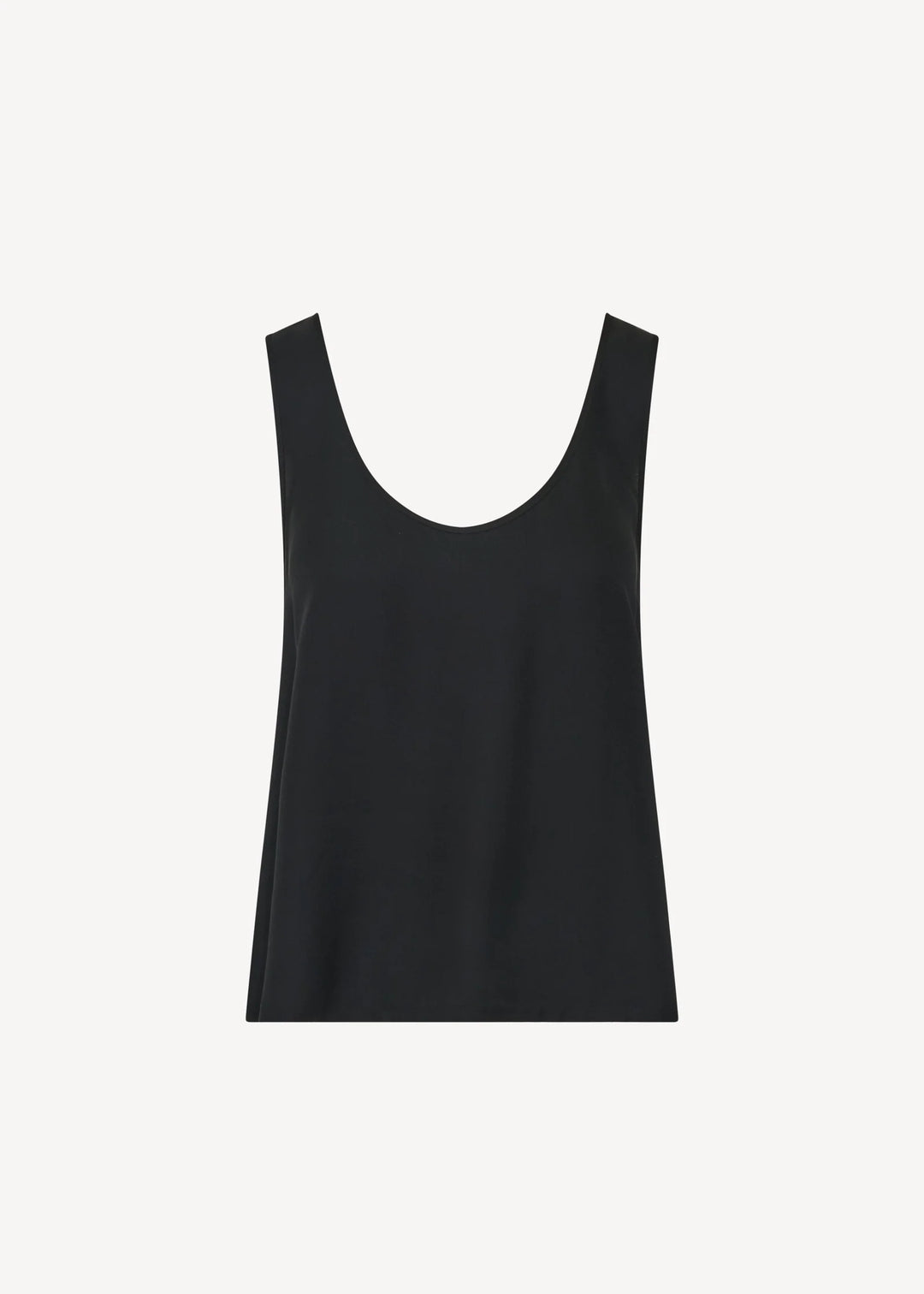 SILK SCOOP NECK TANK (BLACK) - PATRICK ASSARAF