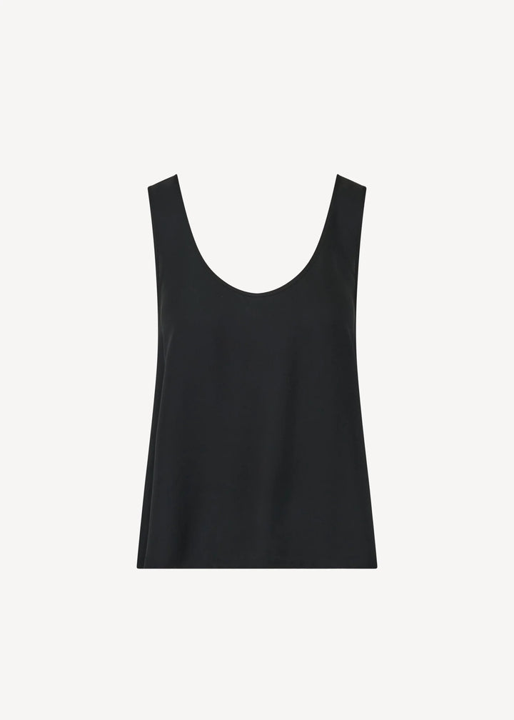 SILK SCOOP NECK TANK (BLACK) - PATRICK ASSARAF