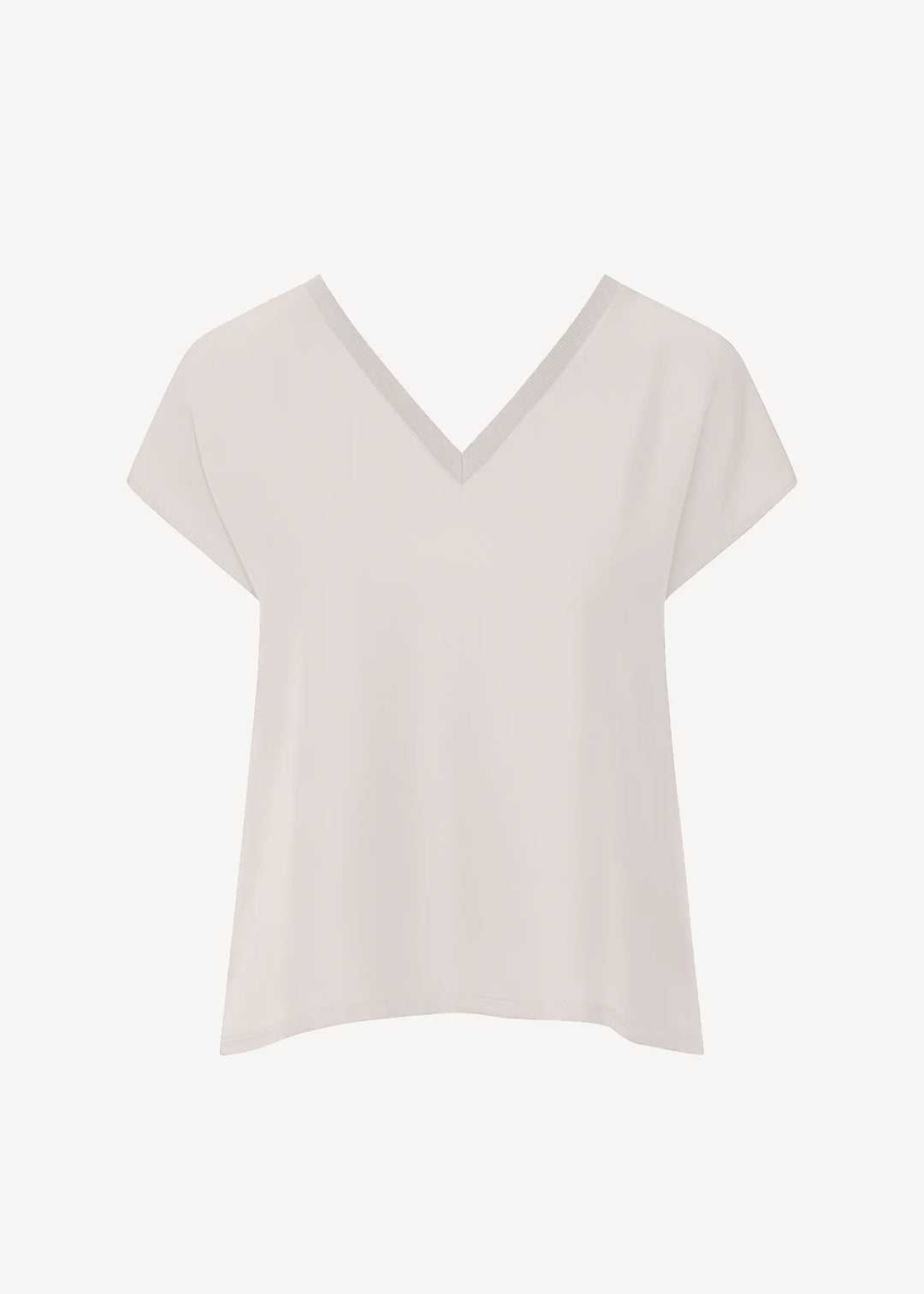 SILK V-NECK DOLMAN SLEEVE TEE (ECRU) - PATRICK ASSARAF