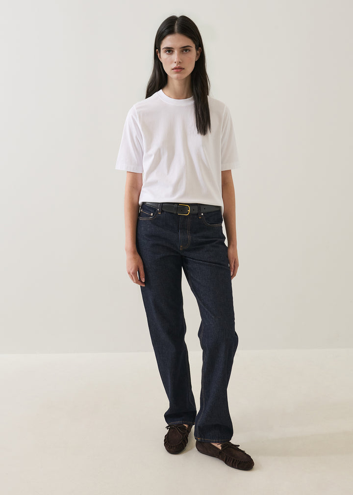 SHORT SLEEVE MERCERIZED COTTON RELAXED CREW (WHITE) - PATRICK ASSARAF