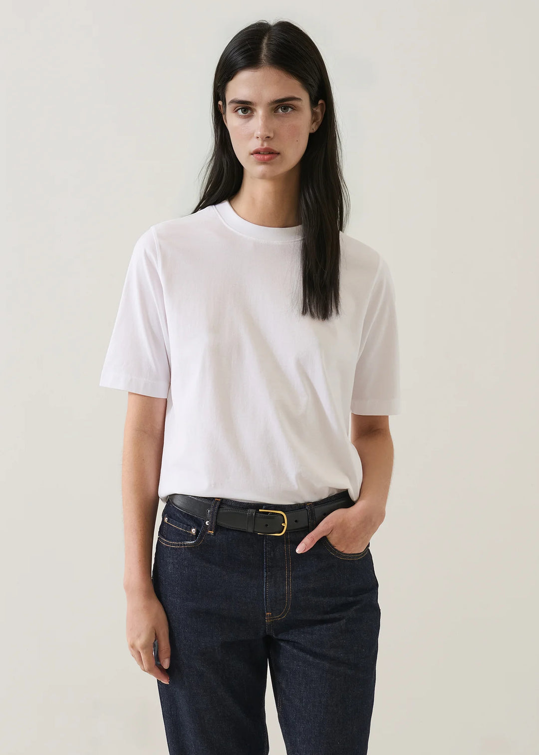S/S ORGANIC COTTON RELAXED CREW (WHITE) - PATRICK ASSARAF