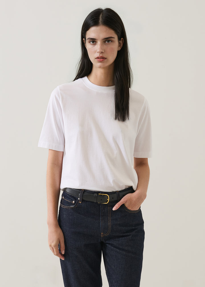 SHORT SLEEVE MERCERIZED COTTON RELAXED CREW (WHITE) - PATRICK ASSARAF