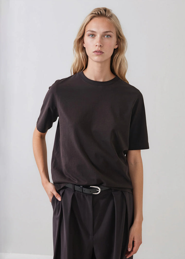 ORGANIC COTTON RELAXED CREW (MOLASSES) - PATRICK ASSARAF