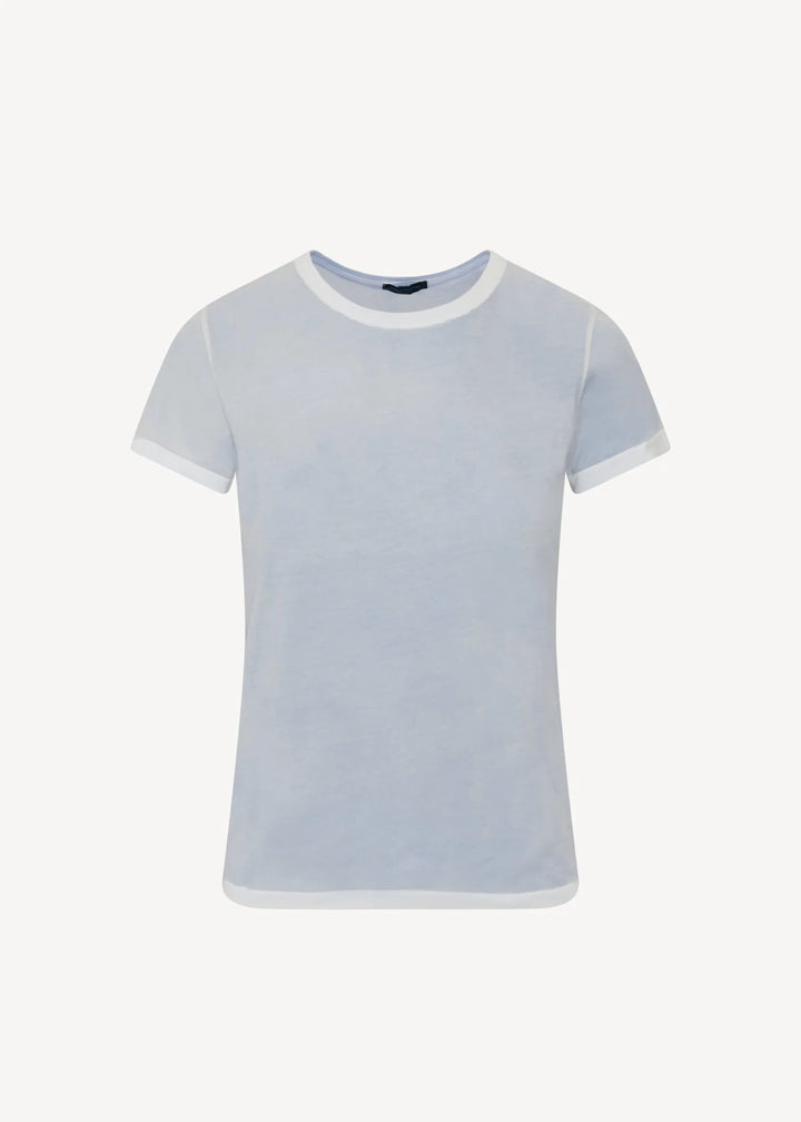 S/S PIMA CLASSIC REVERSE SPRAY CREW (PACIFIC BLUE) - PATRICK ASSARAF