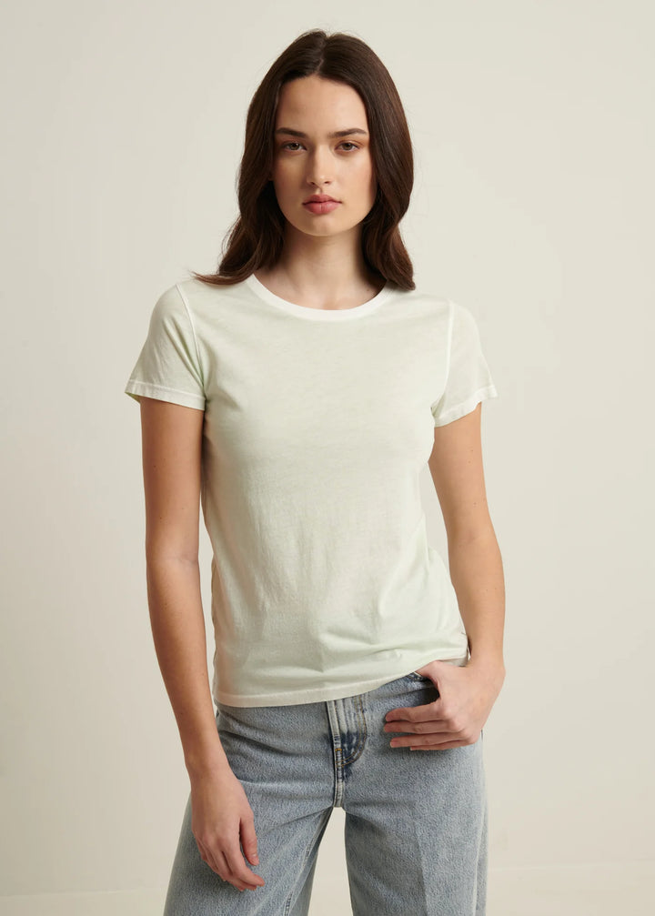 SHORT SLEEVE PIMA CLASSIC REVERSE SPRAY CREW (SAGE) - PATRICK ASSARAF