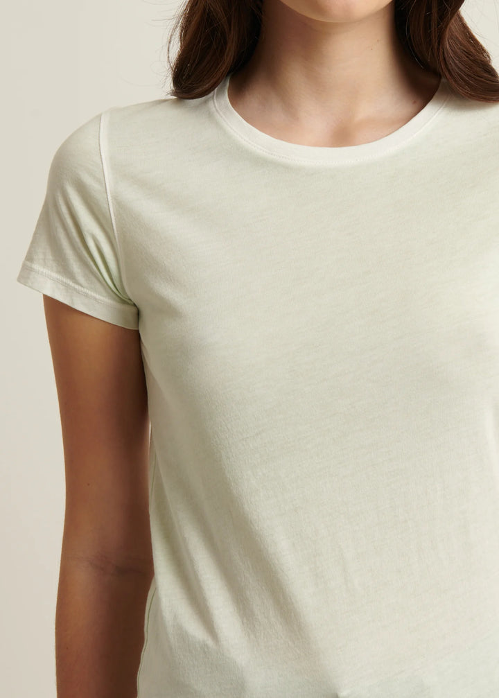 SHORT SLEEVE PIMA CLASSIC REVERSE SPRAY CREW (SAGE) - PATRICK ASSARAF