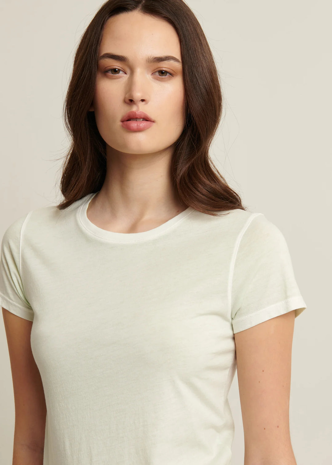 SHORT SLEEVE PIMA CLASSIC REVERSE SPRAY CREW (SAGE) - PATRICK ASSARAF