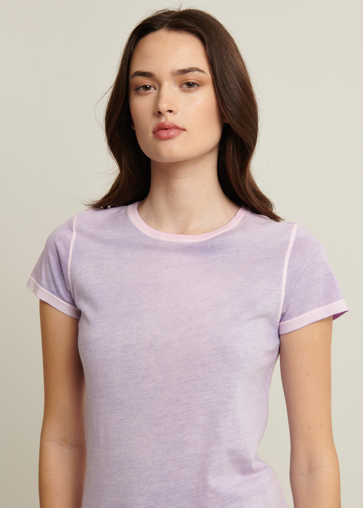 SHORT SLEEVE PIMA CLASSIC REVERSE SPRAY CREW (PURPLE) - PATRICK ASSARAF