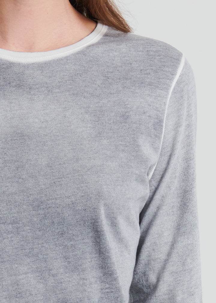 REVERSE SPRAY PIMA CLASSIC LONG SLEEVE CREW  - PATRICK ASSARAF