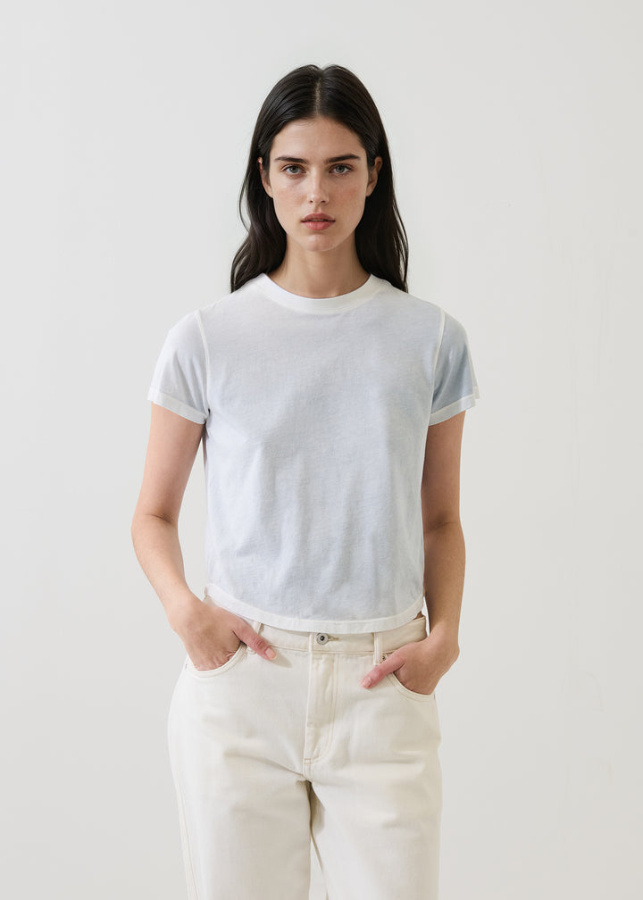 S/S PIMA REVERSE SPRAY CREW BABY TEE (BLUE BELL) - PATRICK ASSARAF