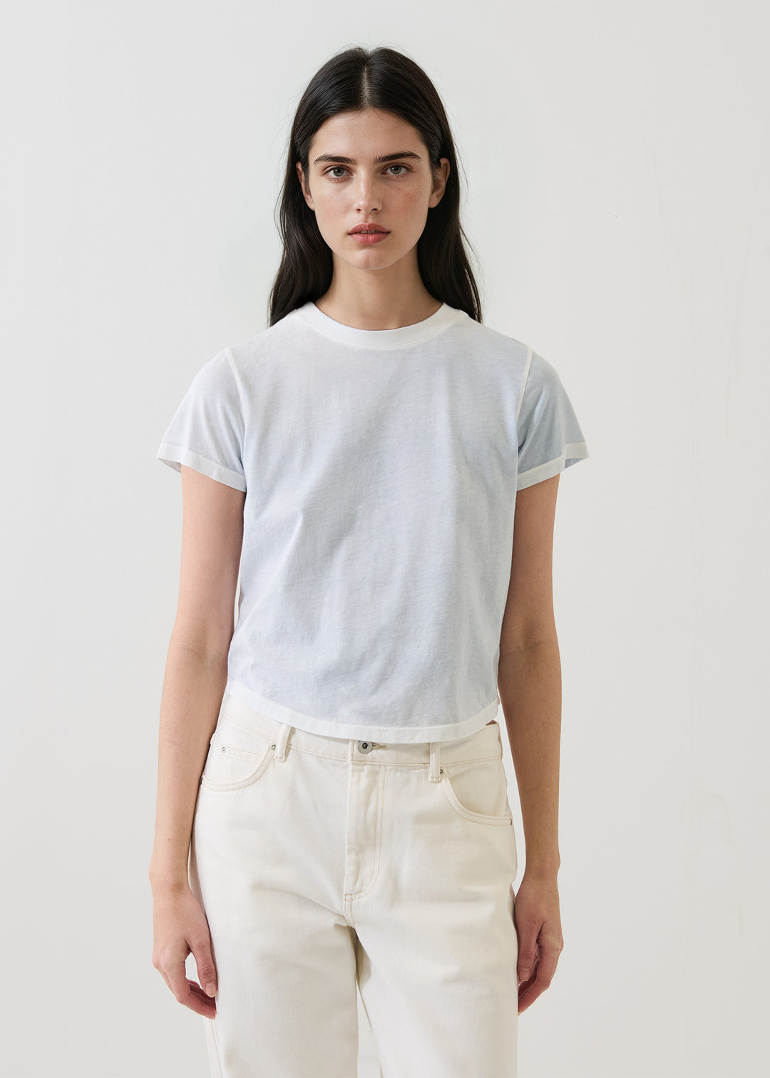 S/S PIMA REVERSE SPRAY CREW BABY TEE (BLUE BELL) - PATRICK ASSARAF