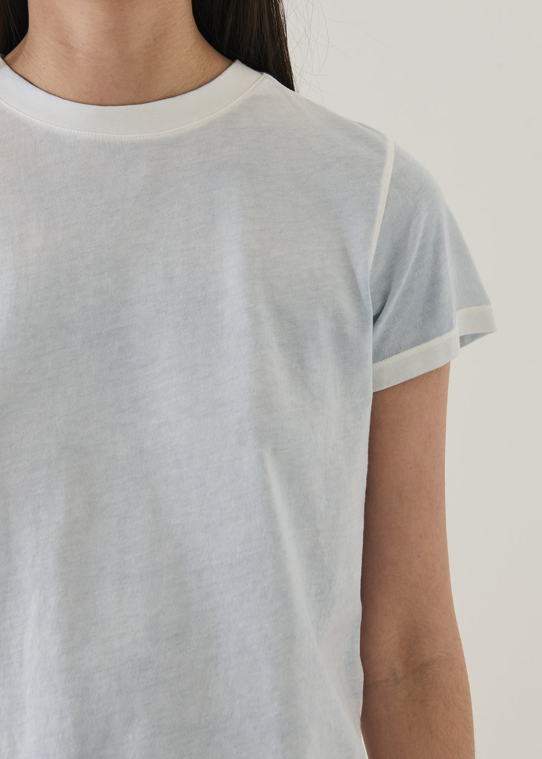 S/S PIMA REVERSE SPRAY CREW BABY TEE (BLUE BELL) - PATRICK ASSARAF