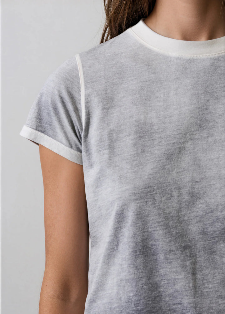 SS PIMA REVERSE SPRAY CREW BABY TEE (GREY CLOUD) - PATRICK ASSARAF