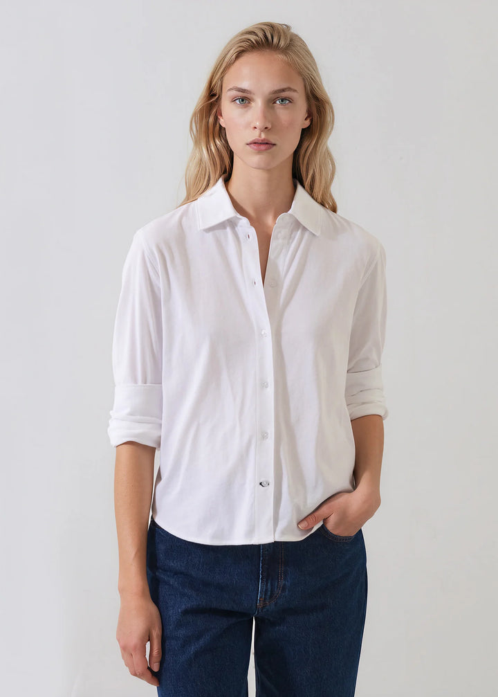 L/S ORGANIC COTTON RELAXED SHIRT (WHITE) - PATRICK ASSARAF