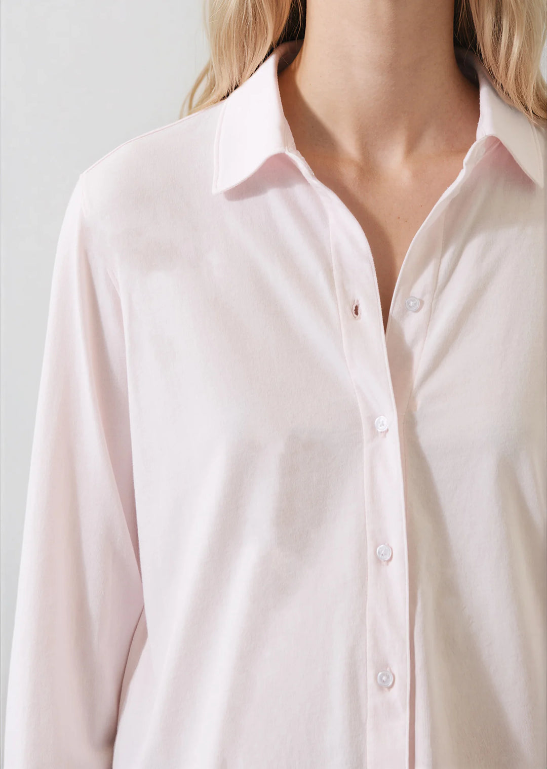 L/S ORGANIC COTTON RELAXED SHIRT (BARLEY PINK) - PATRICK ASSARAF