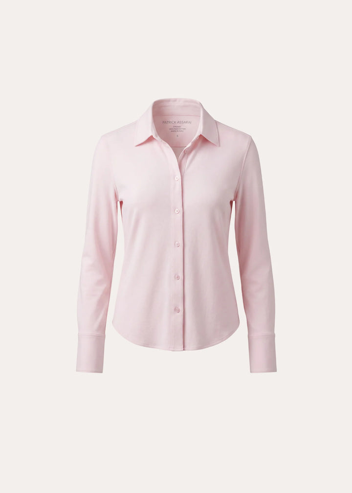 L/S ORGANIC COTTON RELAXED SHIRT (BARLEY PINK) - PATRICK ASSARAF