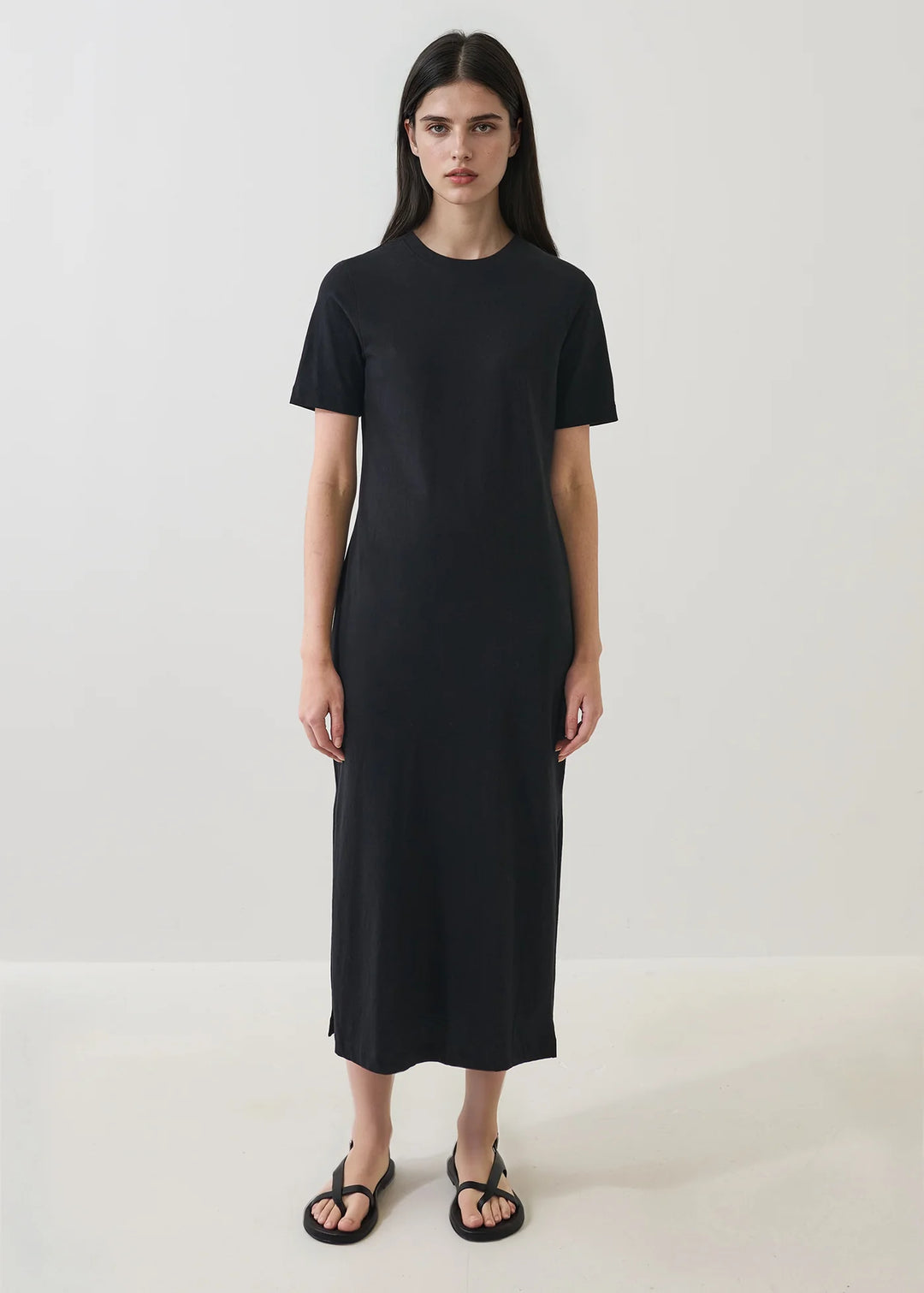 S/S ORGANIC COTTON T-SHIRT DRESS (BLACK) - PATRICK ASSARAF