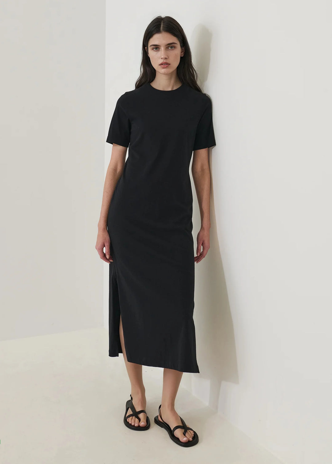 S/S ORGANIC COTTON T-SHIRT DRESS (BLACK) - PATRICK ASSARAF