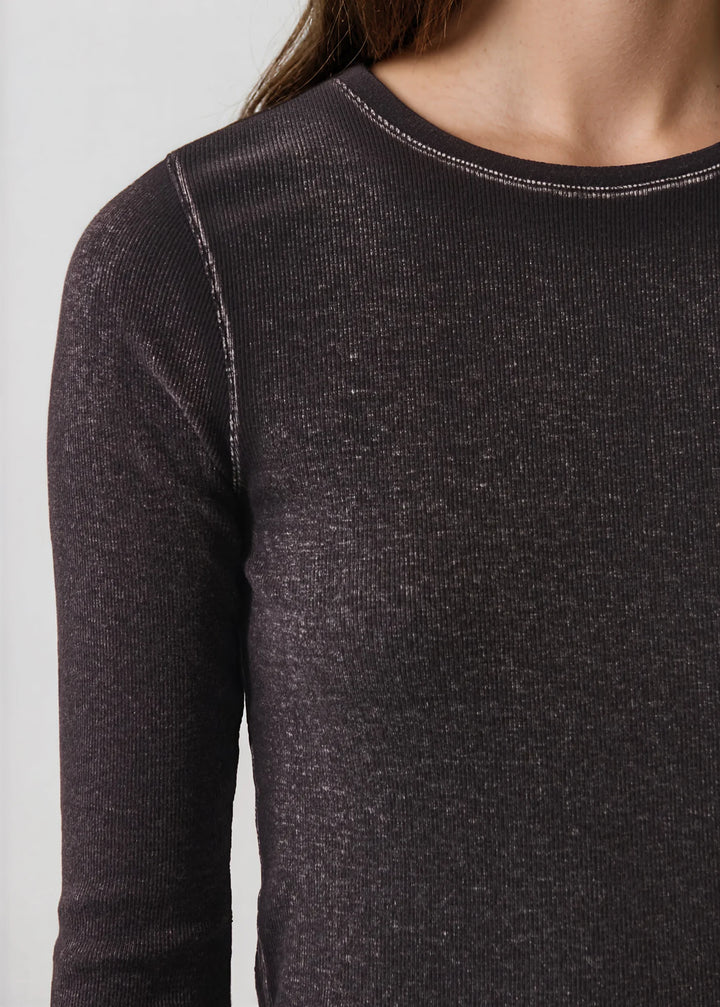 L/S COTTON MODAL VINTAGE RIB CREW (MOLASSES) - PATRICK ASSARAF
