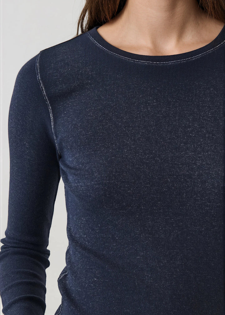 L/S COTTON MODAL VINTAGE RIB CREW (DARK NAVY) - PATRICK ASSARAF