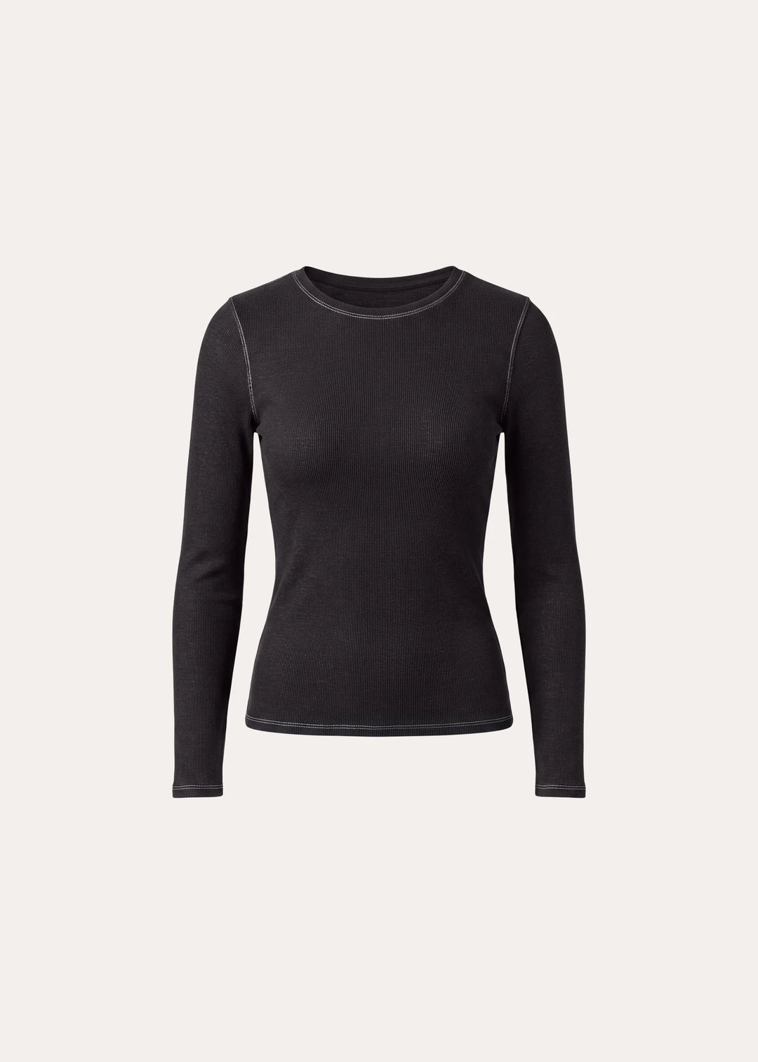L/S COTTON MODAL VINTAGE RIB CREW (MOLASSES) - PATRICK ASSARAF
