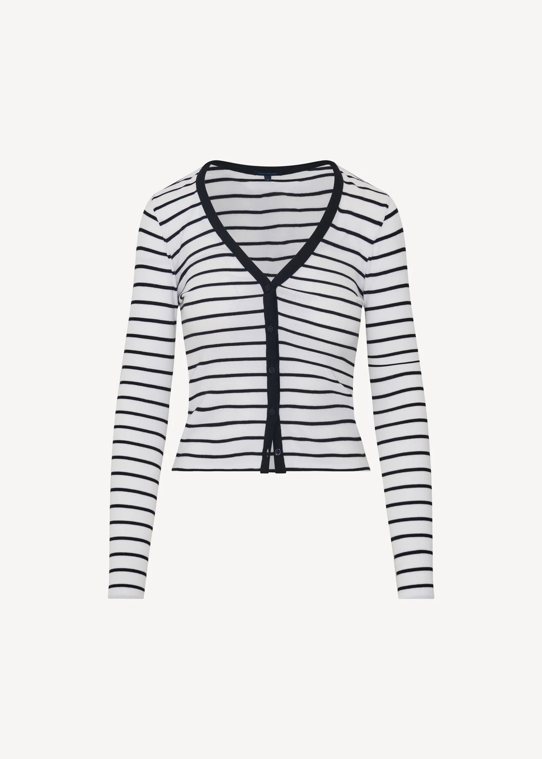 L/S MODAL COTTON STRIPE RIB CARDIGAN (NAUTICAL STRIPE) - PATRICK ASSARAF