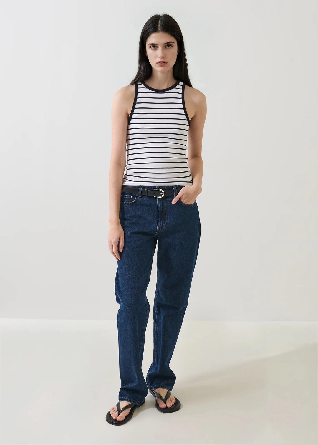 MODAL COTTON STRIPE RIB TANK (NAUTICAL STRIPE) - PATRICK ASSARAF