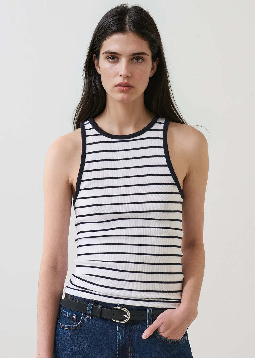 MODAL COTTON STRIPE RIB TANK (NAUTICAL STRIPE) - PATRICK ASSARAF