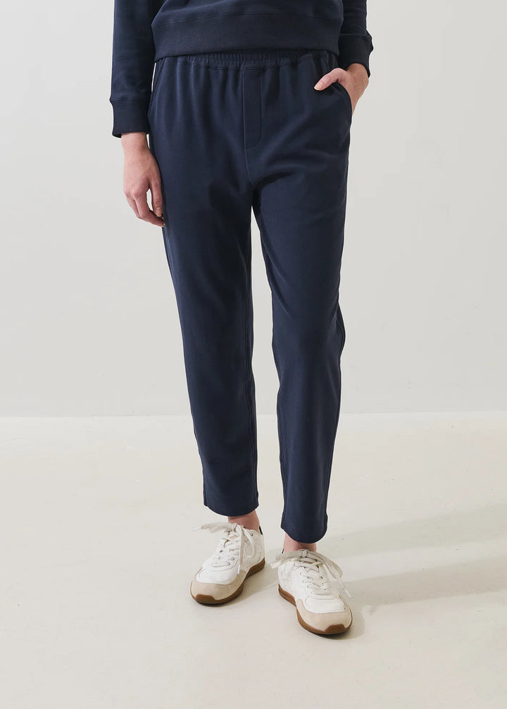 BRUSHED PIMA TAPERED PANT (DARK NAVY) - PATRICK ASSARAF