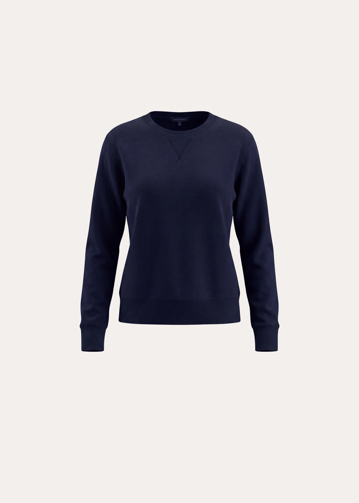 L/S BRUSHED PIMA CROPPED SWEATSHIRT (DARK NAVY) - PATRICK ASSARAF