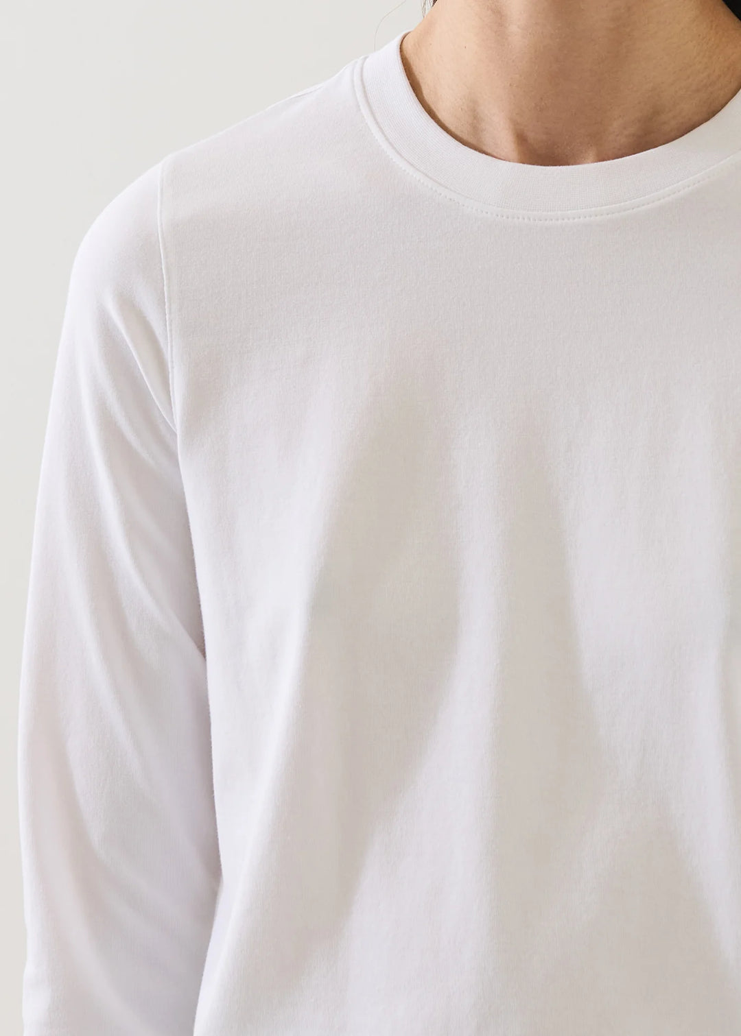 LONG SLEEVE ICONIC PIMA STRETCH BABY TEE (WHITE) - PATRICK ASSARAF