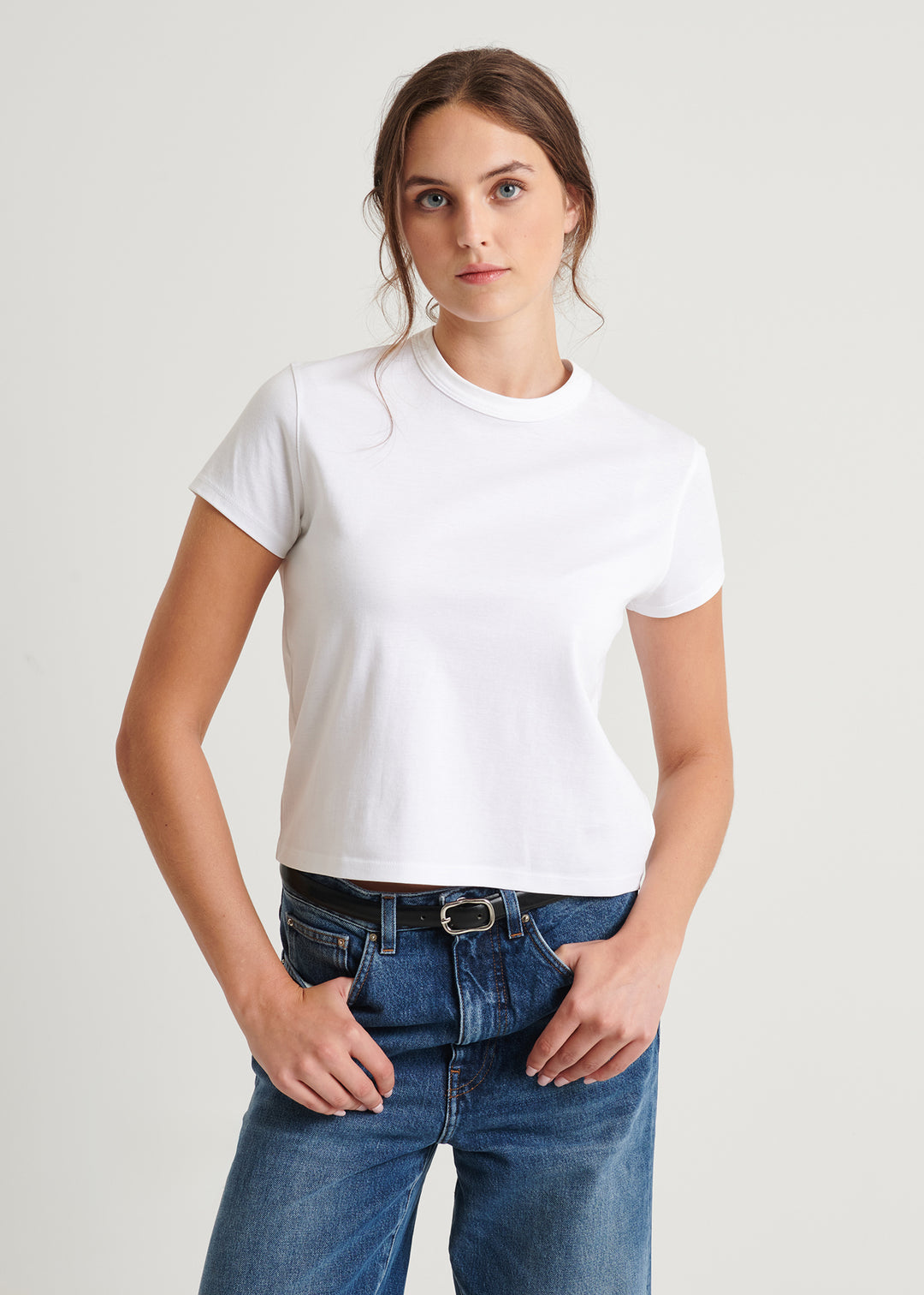 ICONIC PIMA STRETCH BABY TEE (WHITE) - PATRICK ASSARAF