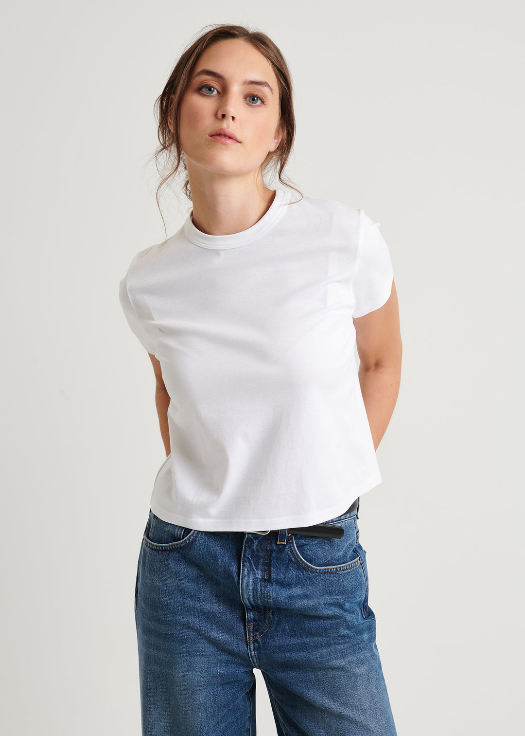 ICONIC PIMA STRETCH BABY TEE (WHITE) - PATRICK ASSARAF