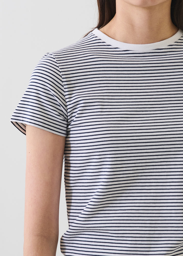 S/S ICONIC MINI STRIPE CREW (WHITE) - PATRICK ASSARAF