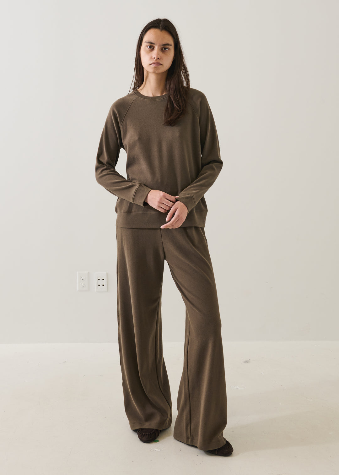 BRUSHED PIMA RELAXED DRAWSTRING PANT (CHESTNUT) - PATRICK ASSARAF