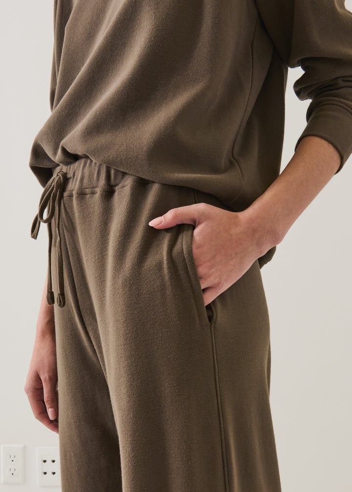 BRUSHED PIMA RELAXED DRAWSTRING PANT (CHESTNUT) - PATRICK ASSARAF